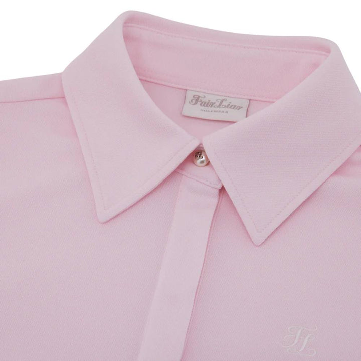 Fairliar Lettering Scarf Shortsleeve Golf Polo Pink - SS25 Women