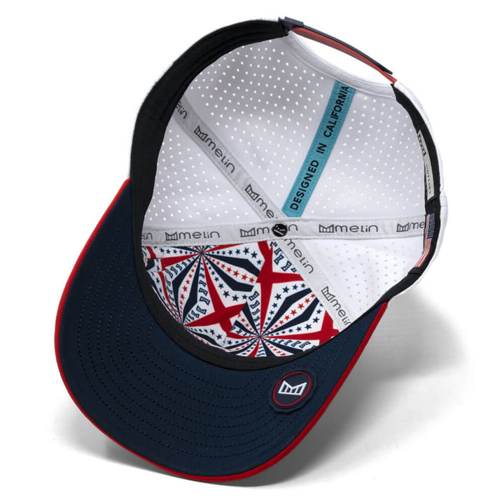 Melin Odysea Americana Hydro Golf Cap White/Red/Navy - SU24 Men