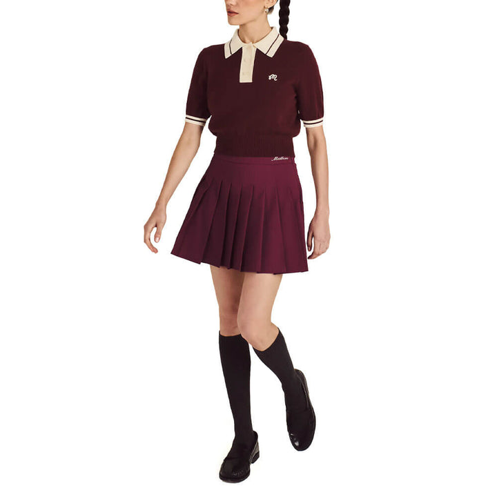Malbon Rubi Golf Skirt Red Mahogany - FW25 Women