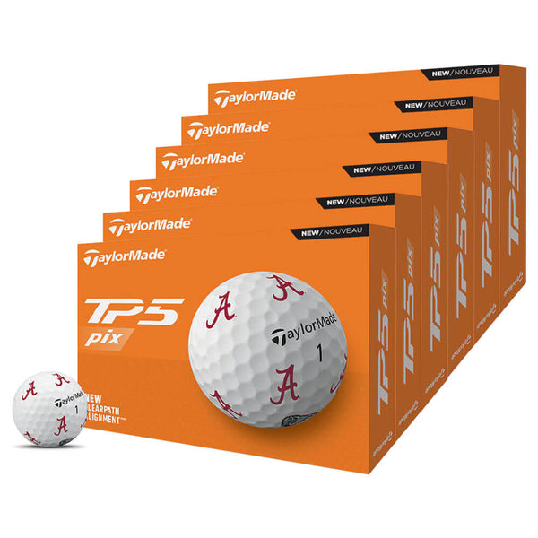 TaylorMade TP5 Pix NCAA 6 Dozen Golf Balls