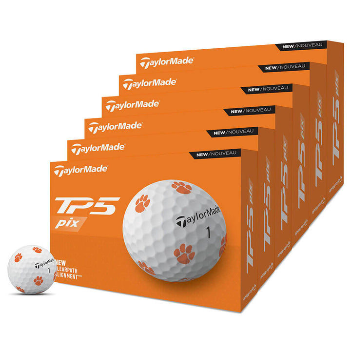 TaylorMade TP5 Pix NCAA 6 Dozen Golf Balls