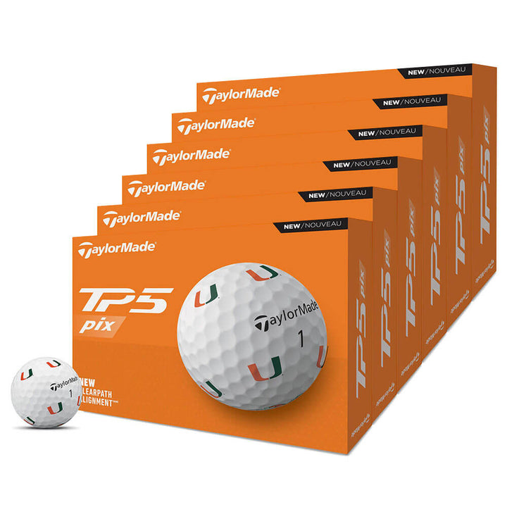 TaylorMade TP5 Pix NCAA 6 Dozen Golf Balls