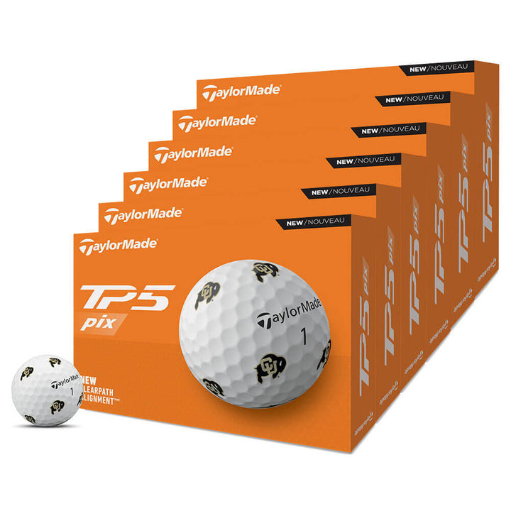 TaylorMade TP5 Pix NCAA 6 Dozen Golf Balls
