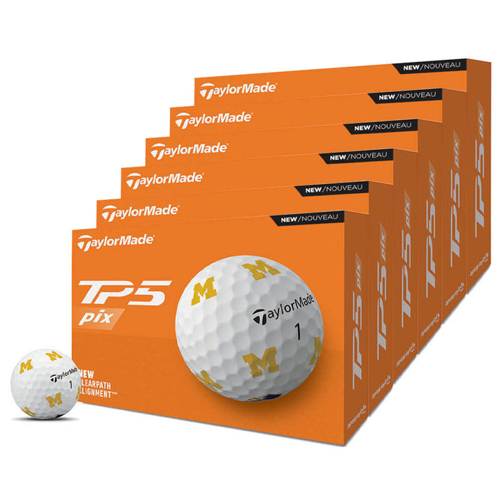 TaylorMade TP5 Pix NCAA 6 Dozen Golf Balls