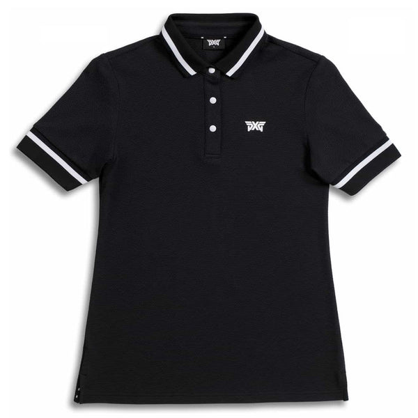 PXG Contrast Sleeve Golf Polo Black - SS25 Women