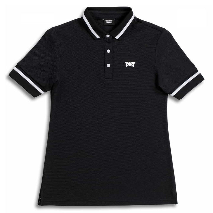 PXG Contrast Sleeve Golf Polo Black - SS25 Women
