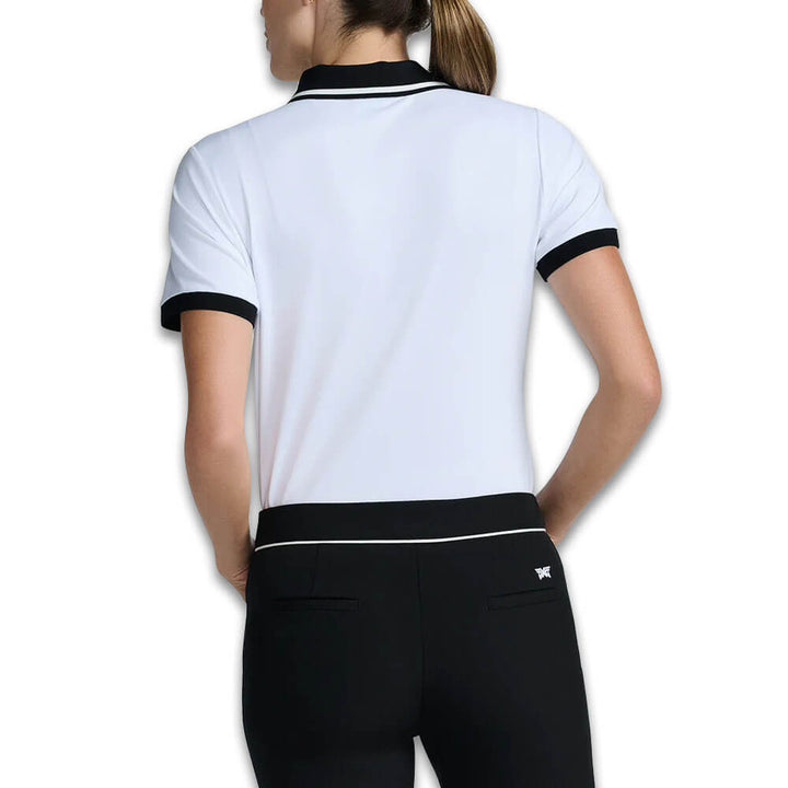 PXG Asymmetrical Snap Collar Golf Polo White - SS25 Women