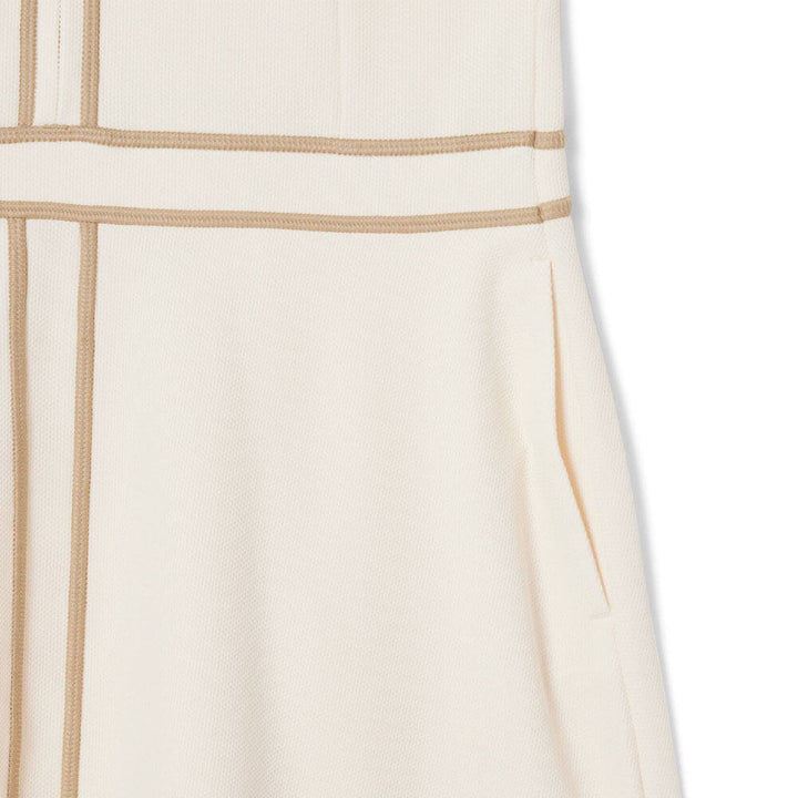 Lacoste Ultra Dry Heritage Trim Sleeveless Golf Dress White/Beige - FW25 Women