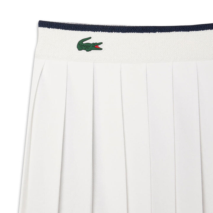 Lacoste Ultra Dry Tennis Heritage Stretch Golf Skirt White/Navy Blue - FW25 Women