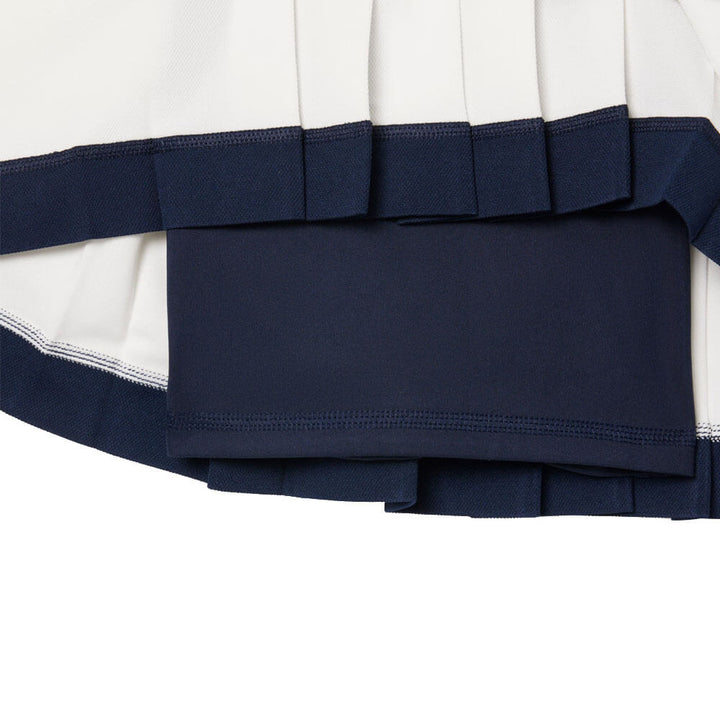 Lacoste Ultra Dry Tennis Heritage Stretch Golf Skirt White/Navy Blue - FW25 Women