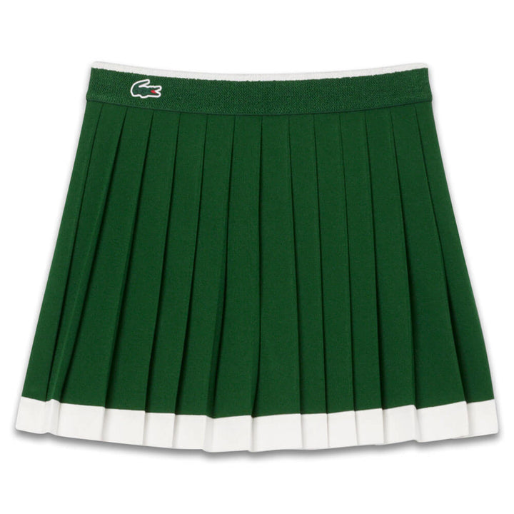 Lacoste Ultra Dry Tennis Heritage Stretch Golf Skirt Green/White - FW25 Women