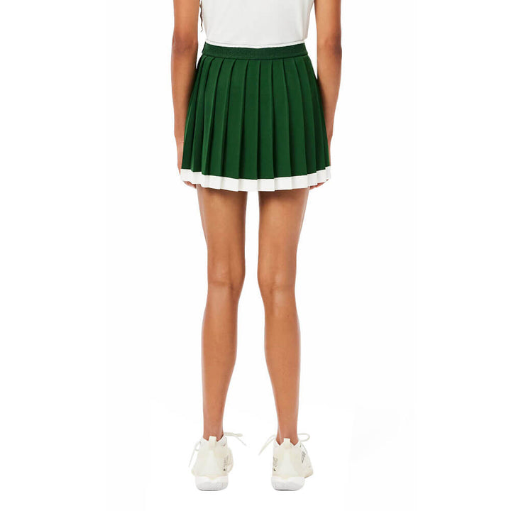 Lacoste Ultra Dry Tennis Heritage Stretch Golf Skirt Green/White - FW25 Women