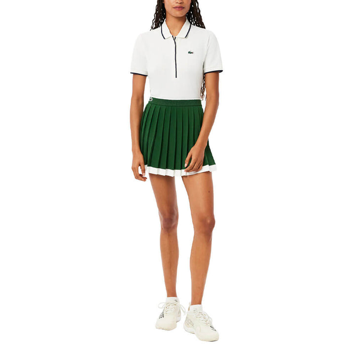 Lacoste Ultra Dry Tennis Heritage Stretch Golf Skirt Green/White - FW25 Women