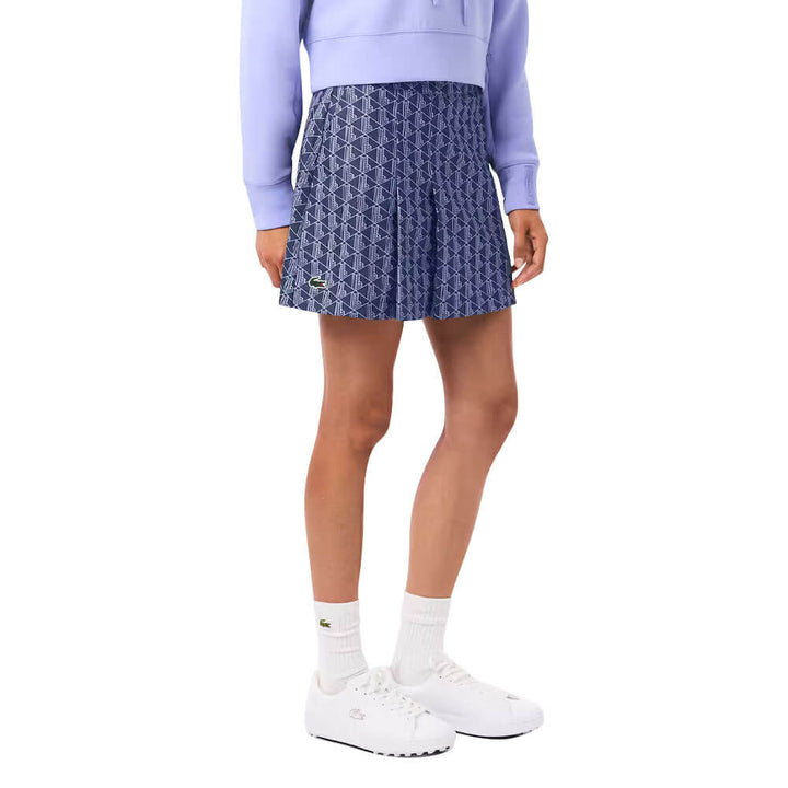 Lacoste Ultra Dry Stretch Lined Golf Skirt Navy Blue/Purple - FW25 Women