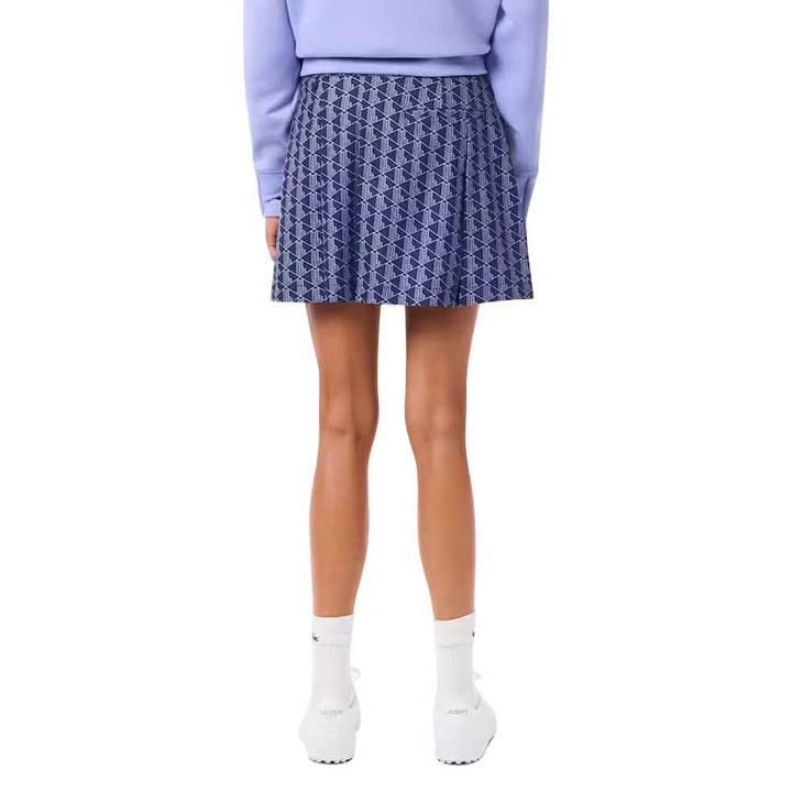 Lacoste Ultra Dry Stretch Lined Golf Skirt Navy Blue/Purple - FW25 Women