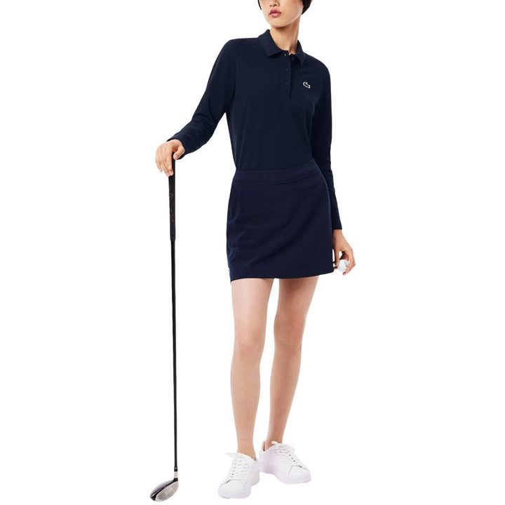 Lacoste Thermo-Regulating UV Protect Longsleeve Golf Polo Navy - FW25 Women