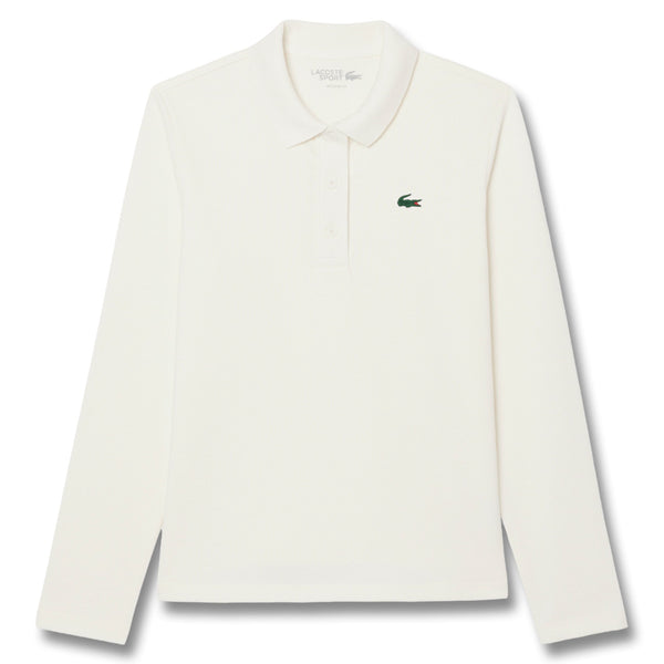 Lacoste Thermo-Regulating UV Protect Longsleeve Golf Polo White - FW25 Women