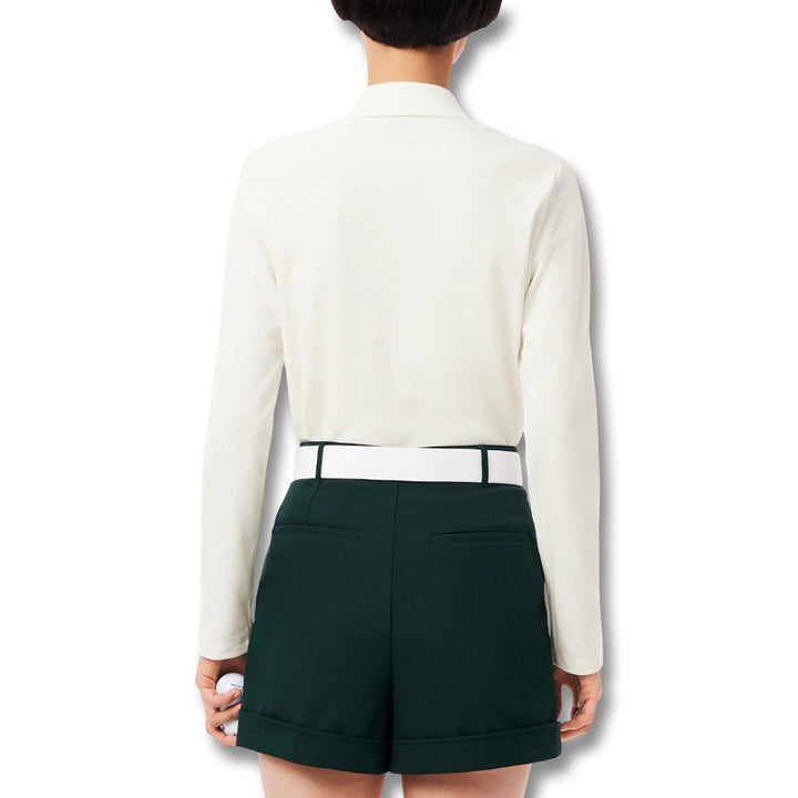 Lacoste Thermo-Regulating UV Protect Longsleeve Golf Polo White - FW25 Women