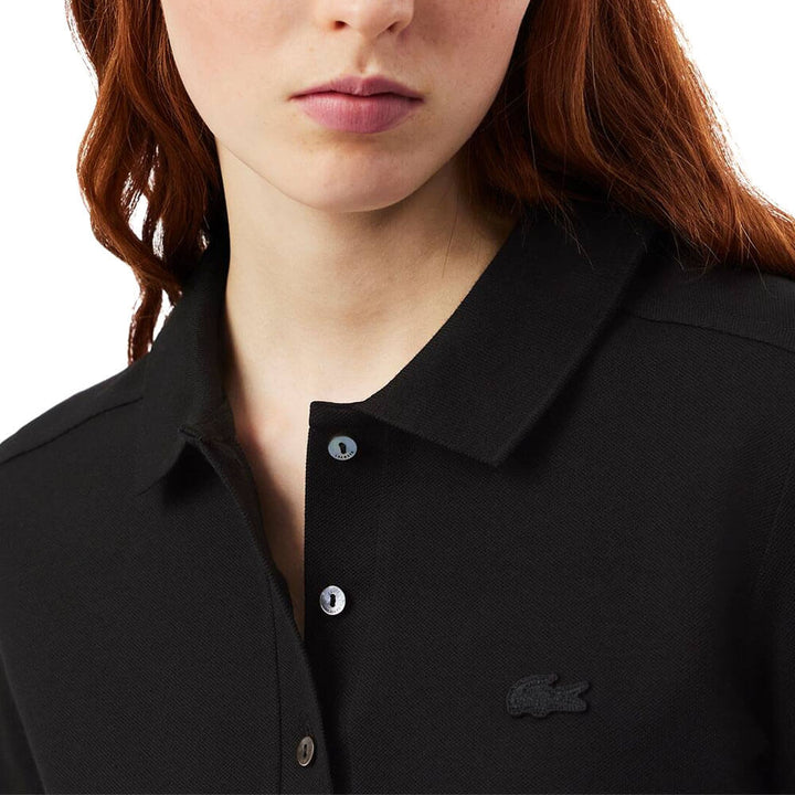 Lacoste Slim Fit L.12.D Stretch Mini Pique Longsleeve Golf Polo Black - FW25 Women