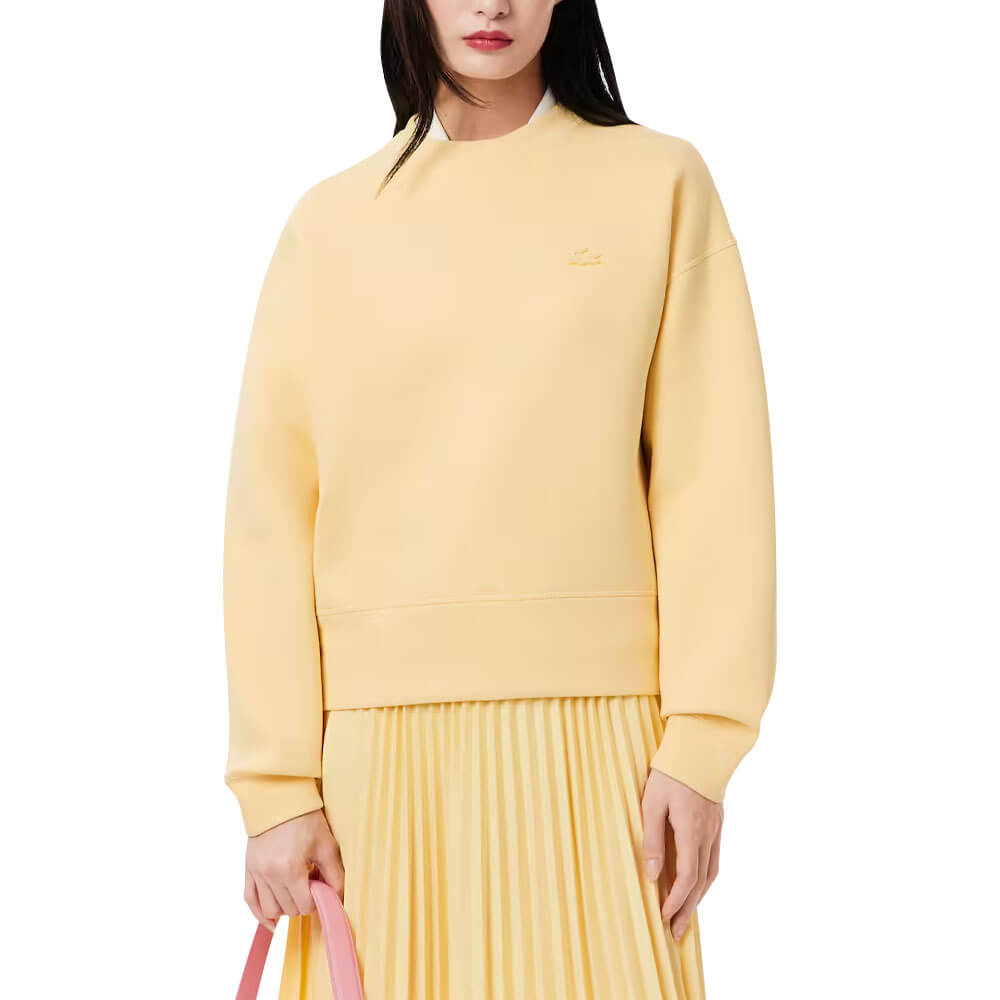 Lacoste Oversized Cotton Golf Sweatshirt Yellow - FW25 Women – Golfio