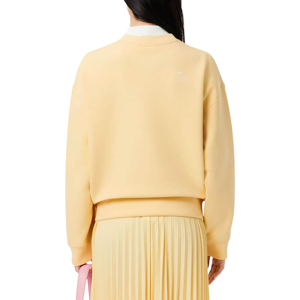 Lacoste Oversized Cotton Golf Sweatshirt Yellow - FW25 Women – Golfio