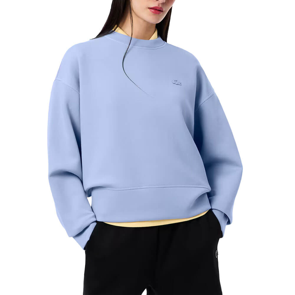 Lacoste Oversized Cotton Golf Sweatshirt Purple - FW25 Women – Golfio