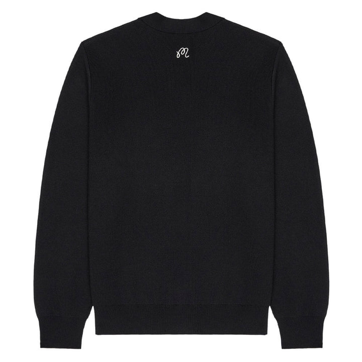 Malbon Kingston Cardigan Golf Sweater Black - FW25 Men
