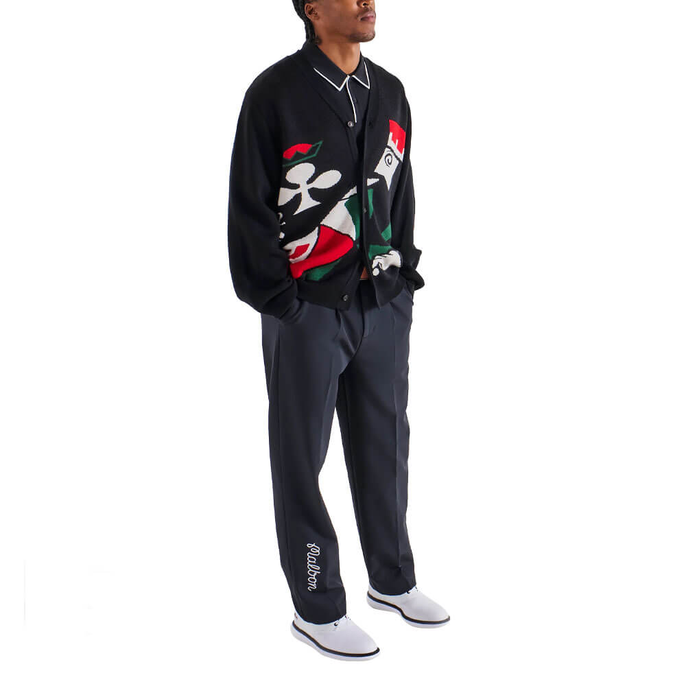 Malbon Kingston Cardigan Golf Sweater Black - FW25 Men – Golfio