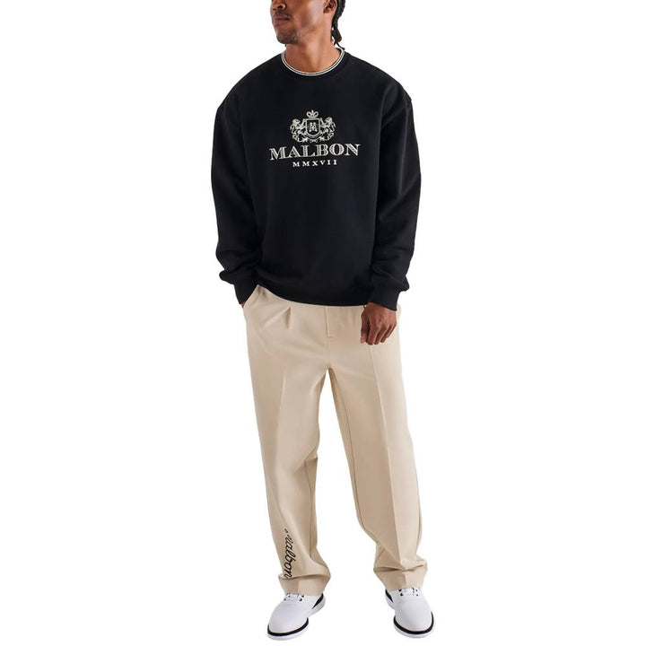 Malbon Monarch Crewneck Golf Sweatshirt Black - FW25 Men