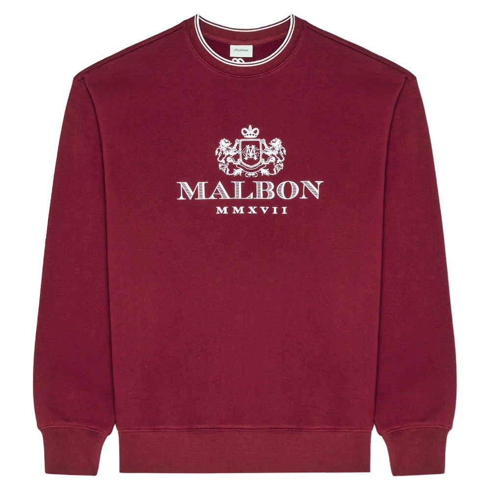 Malbon Monarch Crewneck Golf Sweatshirt Red Mahogany - FW25 Men