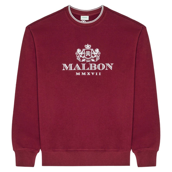 Malbon Monarch Crewneck Golf Sweatshirt Red Mahogany - FW25 Men