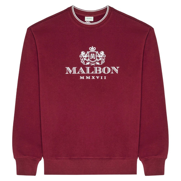 Malbon Monarch Crewneck Golf Sweatshirt Red Mahogany - FW25 Men