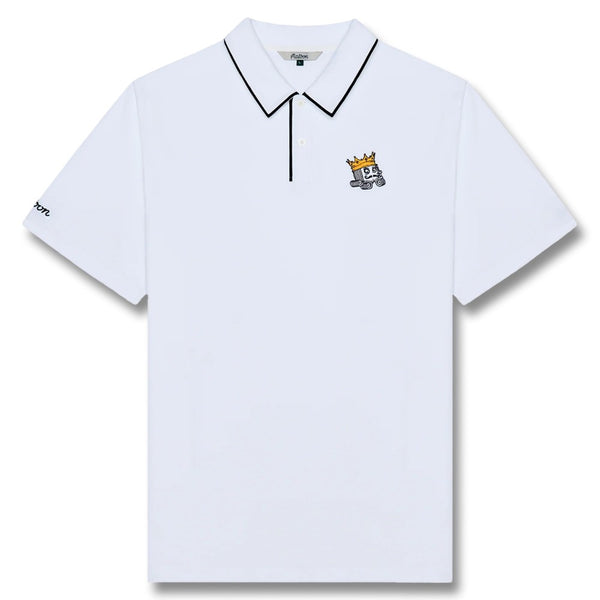 Malbon Fairway Monarch Golf Polo White - FW25 Men