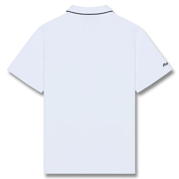 Malbon Fairway Monarch Golf Polo White - FW25 Men