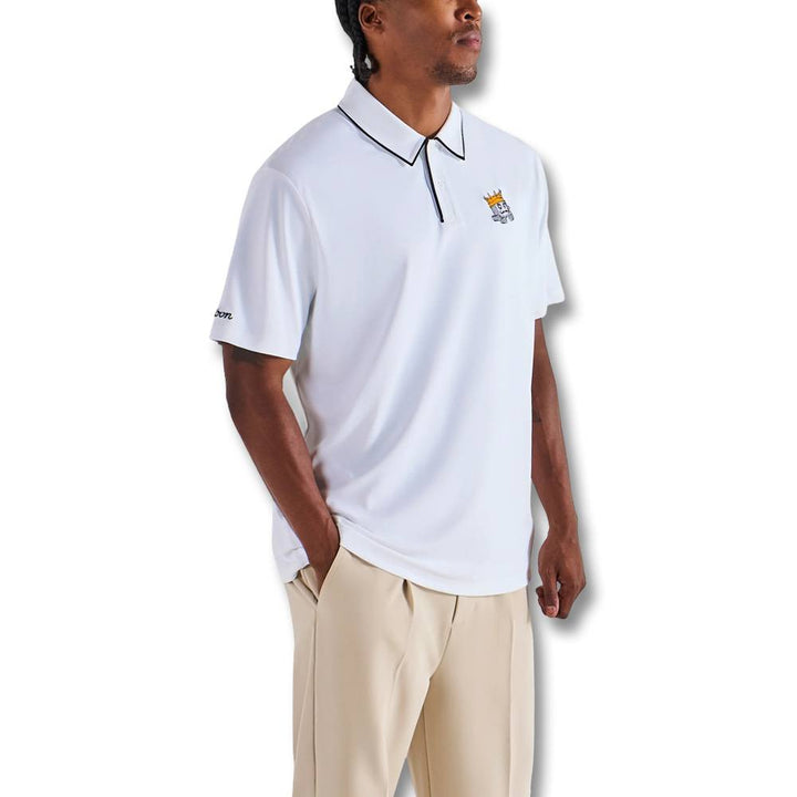 Malbon Fairway Monarch Golf Polo White - FW25 Men