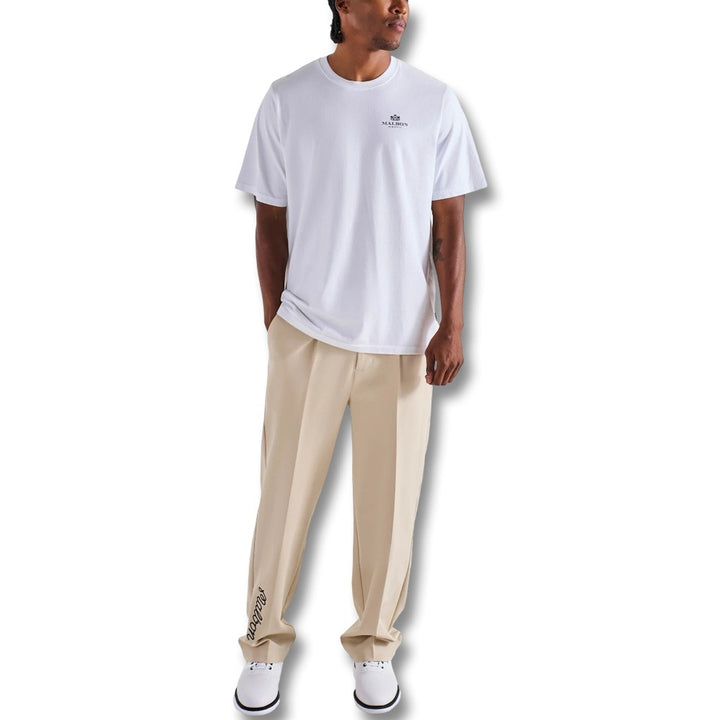 Malbon Bermuda Monarch Golf T-Shirt White - FW25 Men