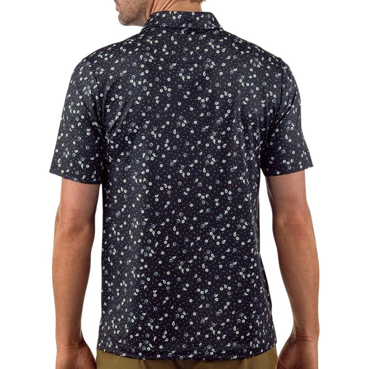 GoodGood Golf Divot Ditsy Golf Polo Black - FA25 Men