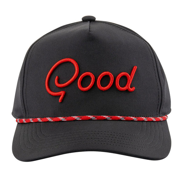 GoodGood Golf Riverbend Rope Golf Cap Black/Red - FA25 Men