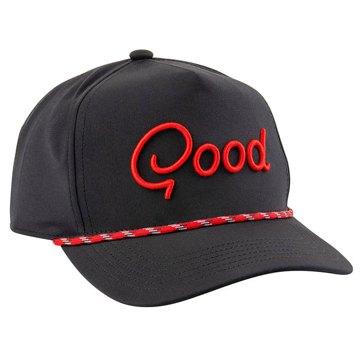 GoodGood Golf Riverbend Rope Golf Cap Black/Red - FA25 Men