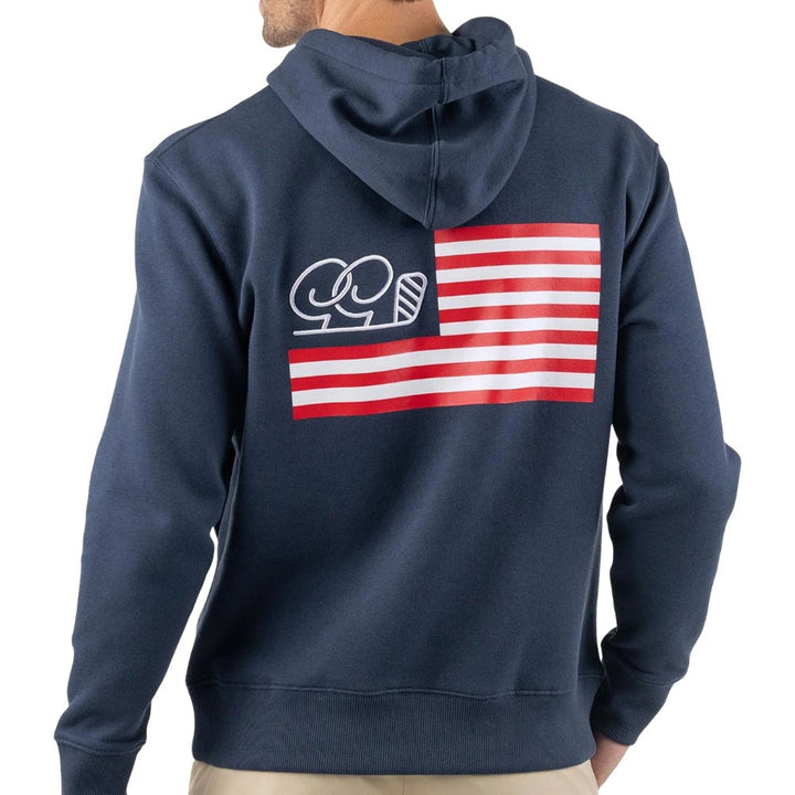 GoodGood Golf Captain Fleece Hoodie Golf Jacket Navy - FA25 Men