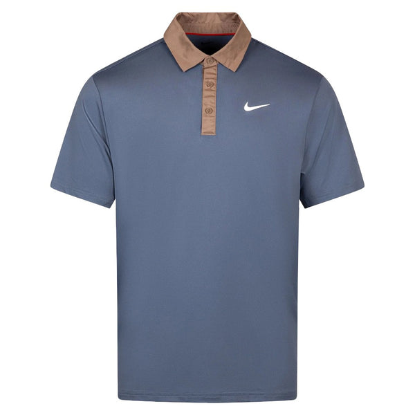 Nike Dri-FIT Tour Contrast Golf Polo Diffused Blue/Mink Brown/White - SU25 Men
