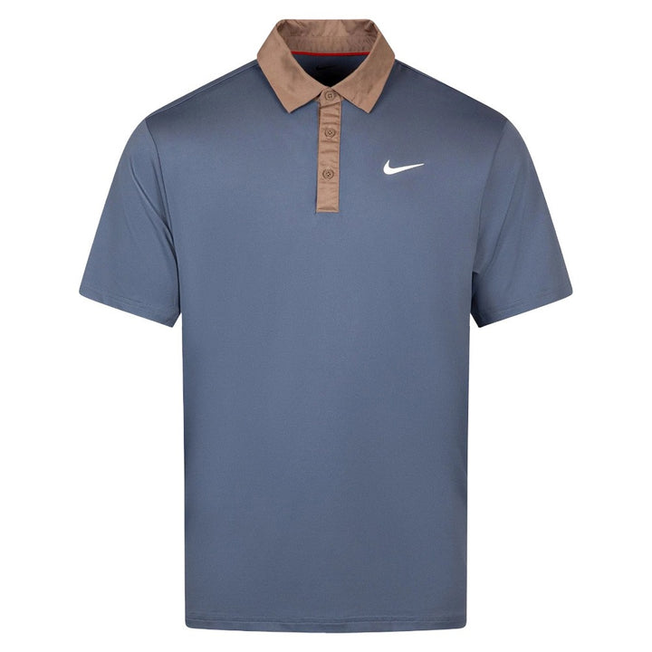 Nike Dri-FIT Tour Contrast Golf Polo Diffused Blue/Mink Brown/White - SU25 Men