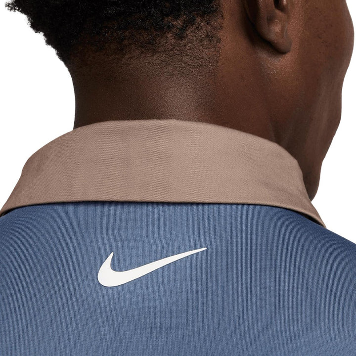 Nike Dri-FIT Tour Contrast Golf Polo Diffused Blue/Mink Brown/White - SU25 Men