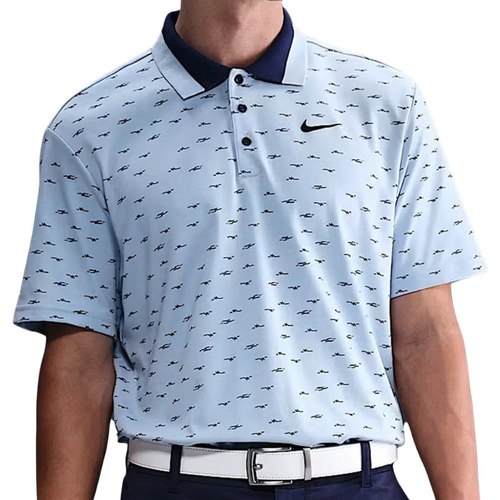 Nike Dri-FIT Tour Micro Print OLC Golf Polo Light Armory Blue/Black - FA25 Men
