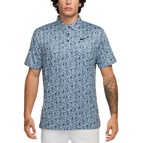 Nike Dri-FIT Tour Poa Print OLC Golf Polo Light Armory Blue/White - FA25 Men