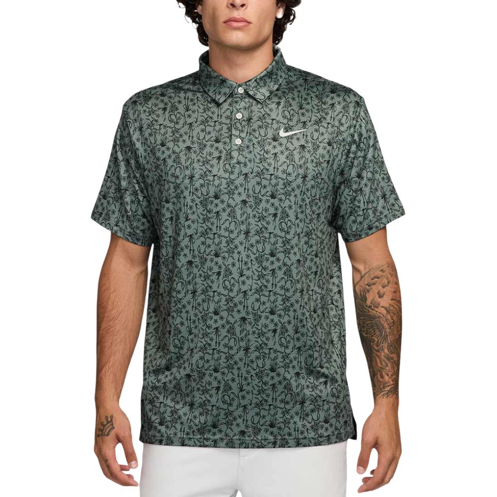 Nike Dri-FIT Tour Poa Print OLC Golf Polo Clay Green/Pale Ivory