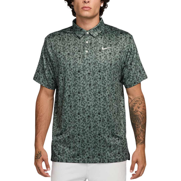 Nike Dri-FIT Tour Poa Print OLC Golf Polo Clay Green/Pale Ivory - FA25 Men