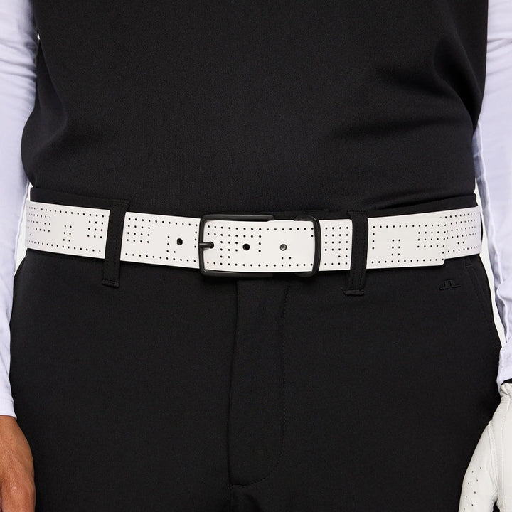 J.Lindeberg Vent Golf Belt White - FW25 Men