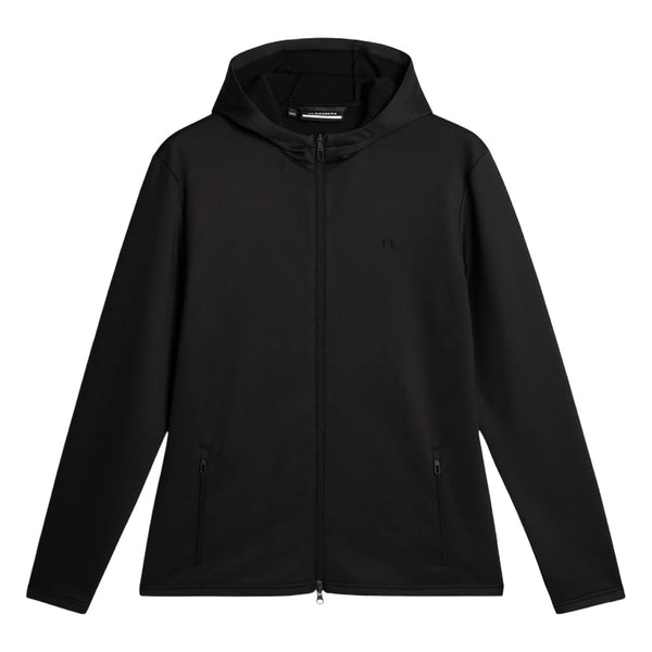 J.Lindeberg Aerial Full Zip Hood Golf Jacket Black - FW25 Men