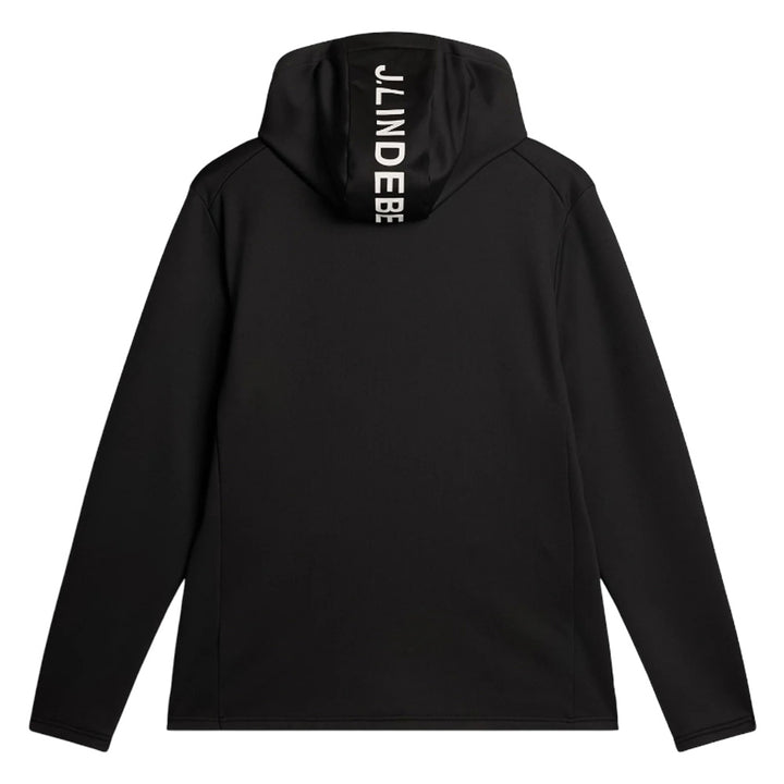 J.Lindeberg Aerial Full Zip Hood Golf Jacket Black - FW25 Men